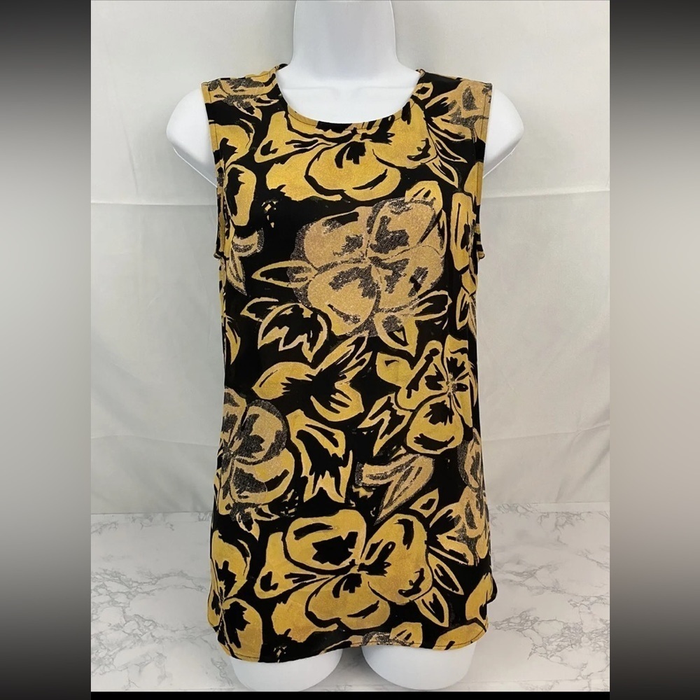Who What Wear Womens Sleeveless Blouse Womens S Floral Orange Black Hook Top I1 